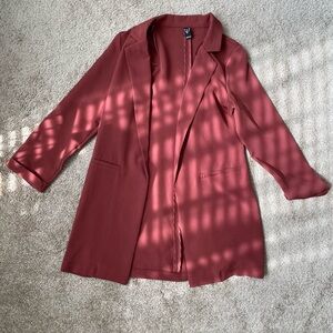 Windsor Women's Chic Rusty Mauve Boyfriend Blazer Coat  Unlined Fall Spring
